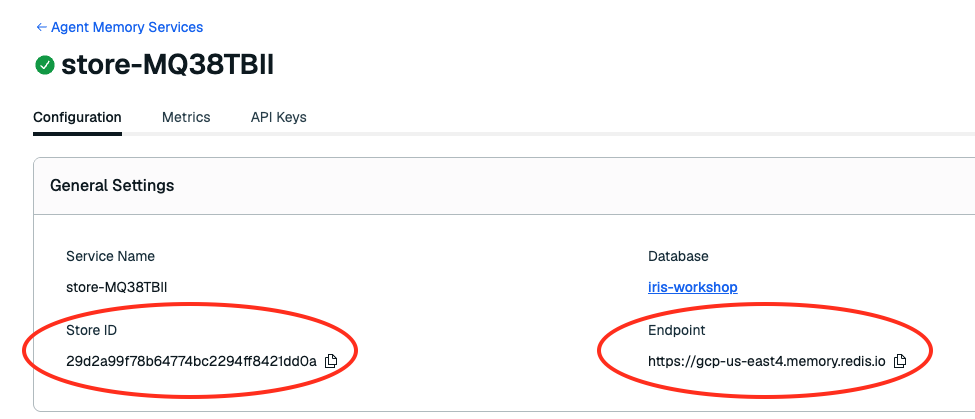 Agent Memory credentials